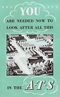 Hmso: Leaflet cover design, You are needed in the ATS, WW2