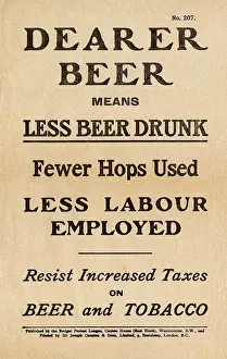 Unemployment: Leaflet, Dearer Beer Means Less Beer Drunk