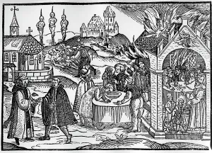 Baiting: Leaflet on a host desecration, 1591