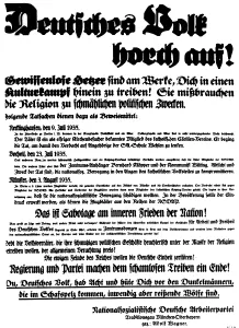 Listen: Leaflet Listen German people!, 1935