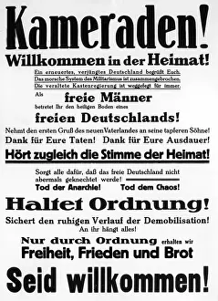 Orderly: Leaflet for the returning soldiers, 1918