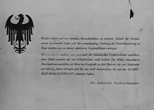 Broadsheets: Leaflet of South Tyrolean freedom fighters against