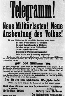 Telegram: Leaflet of the SPD for the Reichstag elections in 1912