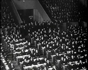 League of Nations Delegate Listening to a Speech