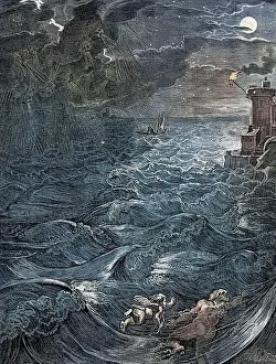Leander: Leander Swimming the Hellespont, 17th C