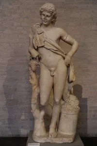 Grapevine: Leaning satyr. Roman statue