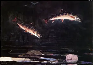 Brackish: Leaping Trout, by Winslow Homer
