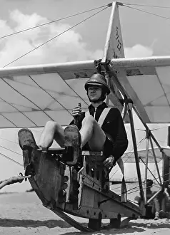 Flyers: Learner in a sailplane in Trebbin, 1939