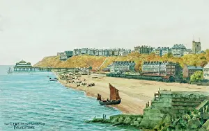 Leas: The Leas, Folkestone, Kent, viewed from the Harbour