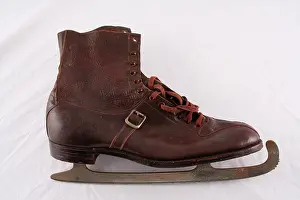 Lace Up: Leather lace up ice skating boots, 19th century