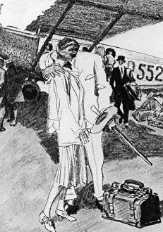 Apparel: Leave taking at the airport, 1925