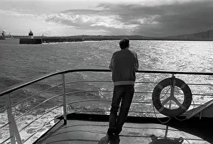Lifebelt: Leaving Holyhead Harbour on Irish ferry to Dun Laoghaire