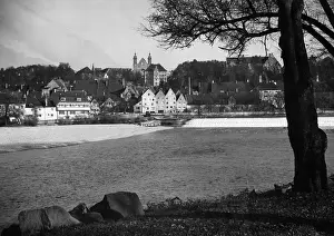 Landsberg: Lech weir in Landsberg, 1934