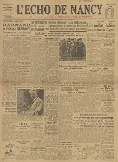 Zhitomir: L'Echo De Nancy front page Red Army advance on Eastern Front