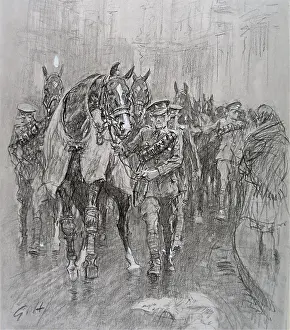 Messes: Led along the street in a long string of horses