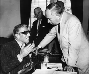 Subcommittee: From left: Aristotle Onassis, US Congressman ?