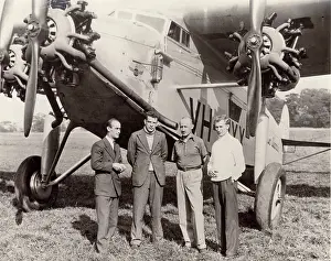 Woodford: From left: Charles Ulm, P G Taylor and crew