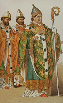 1200s: From left to right, 12: Pope in the 1000s, 13-14