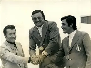 Carrega: Left to right: France's Michel Carrega won silver