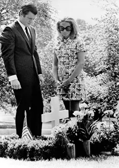 Cemetary: From left: Senator Edward Kennedy and his ?