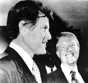 Endorsing: From left: Senator Edward Kennedy endorsing ?