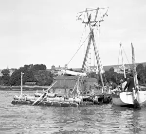 Flea: L'egare II - North Atlantic expedition raft, at Falmouth