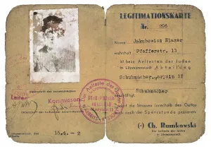 Lodz: Legitimation card of shoemaker Elazer Jakubowicz