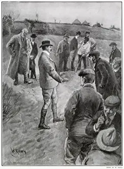 Dowsing: Leicester Gataker, dowsing for water using his bare hands