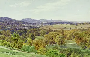 Dorking: Leith Hill and Dorking, Surrey, viewed from Box Hill