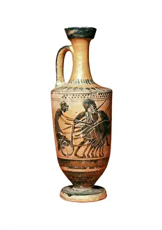 Empuries: Lekythos decorated with a painted chariot. 6th
