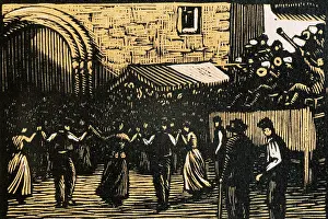Lena: Lena (1899). Sardana's dancing with the cobla in a village s