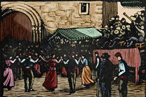 Lena: Lena (1899). Sardana's dancing with the cobla in a village s