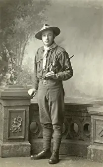 Scarves: Full length portrait of a scout in uniform