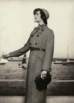 Clutch: Full length tweed coat 1935