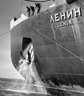 Lowering: Lenin nuclear-powered icebreaker