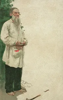 Essays: Leo Tolstoy barefoot by Repin