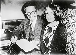 Trotzki: Leo Trotzki and his wife