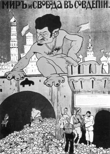 Bronstein: Leon Trotsky as a Jewish mass murderer, 1918