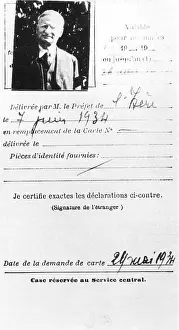 Traitor: Leon Trotsky's false identity card in France, 1933/34