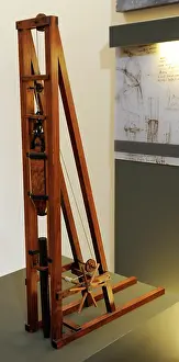 Draw: Leonardesque model. Pole Hammer. Codex Atlanticus, sheet 785
