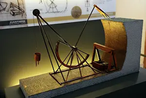 Digging: Leonardesque model. Trench-digging machine. Model. Technolog