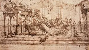 Clos: Leonardo da Vinci drawing, Chateau du Clos Luce, Amboise