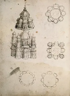 Clos: Leonardo da Vinci drawing, Chateau du Clos Luce, Amboise