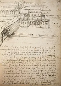 Reversed: Leonardo da Vinci drawing, Chateau du Clos Luce, Amboise