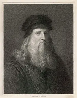1452: Leonardo Da Vinci - engraving after a self-portrait