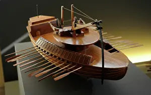 Vinci: Leonardo da Vinci, model of a ship with oars