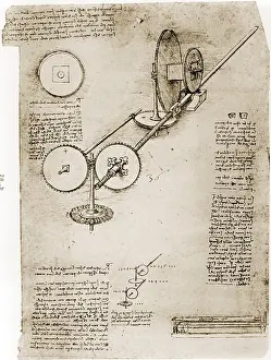 Gearing: Leonardo da Vinci, technical drawings and notes