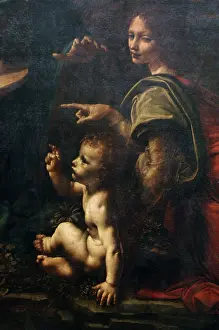1490: Leonardo da Vinci, Virgin of the Rocks (detail)