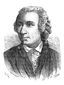 Euler: Leonhard Euler (1707-1783). Swiss mathematician.Wood