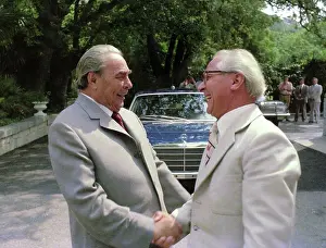 Honecker: Leonid Brezhnev and Erich Honecker, 1976